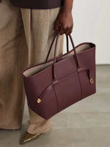 loro piana ghiera leather trimmed canvas shopper green editorialist
